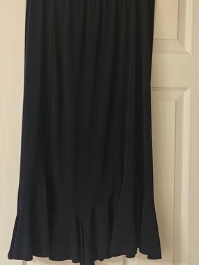 Southern Lady Navy Blue Maxi Skirt with Flared Hem